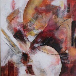 Original Abstract Art, Warm Reds and Brown Tones